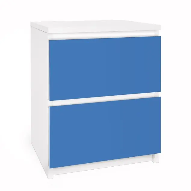 Colour Royal Blue Möbelfolie für IKEA Malm Kommode 2 Schubladen Kostenloser Rückversand