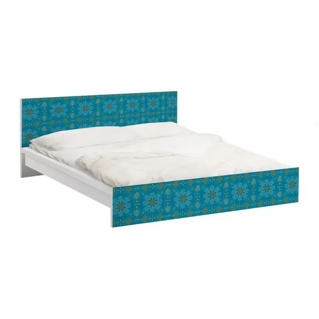 Gratis Versand Orientalisches Ornament Türkis                               Möbelfolie für IKEA Malm Bett 140 cm Breite