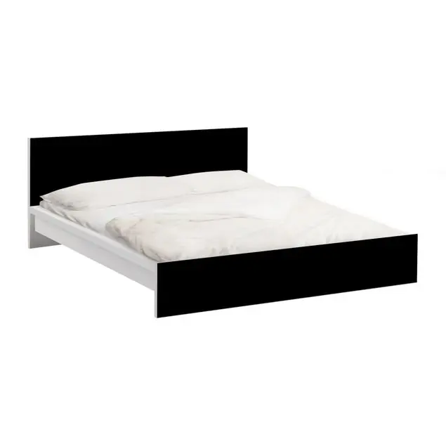 Colour Black Möbelfolie für IKEA Malm Bett 160 cm Breite Neue Kollektion