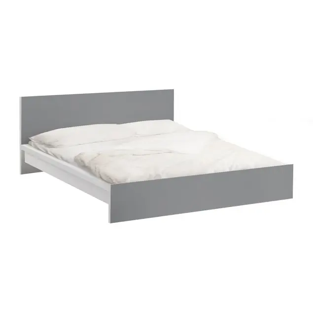 Zertifiziert Colour Cool Grey Möbelfolie für IKEA Malm Bett 180 cm Breite