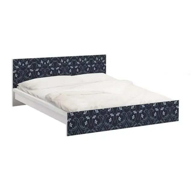 Blumen Ornament Fantasie Möbelfolie für IKEA Malm Bett 160 cm Breite Jetzt Bestellen