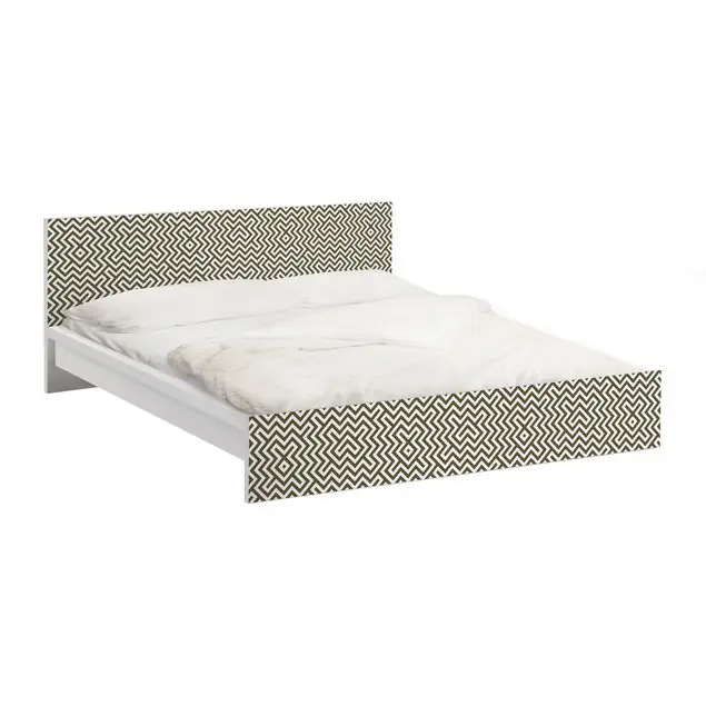 Garantierte Lieferung Geometrisches Design Braun Möbelfolie für IKEA Malm Bett 160 cm Breite