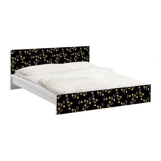 Wochenendangebot Mille fleurs Muster                               Möbelfolie für IKEA Malm Bett 160 cm Breite