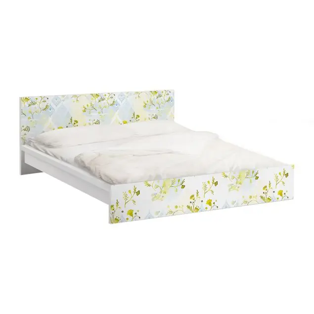 Versand Am Gleichen Tag Oase Blumenmuster Möbelfolie für IKEA Malm Bett 160 cm Breite