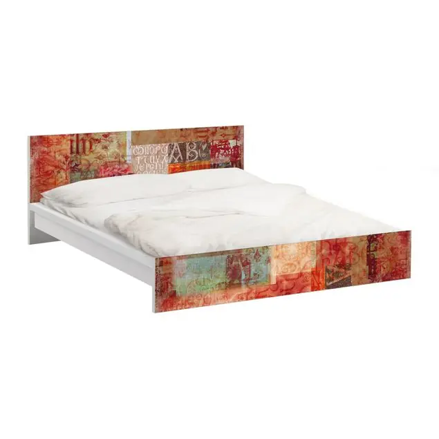 Schriftmuster Möbelfolie für IKEA Malm Bett 140 cm Breite Sofort Bestellen