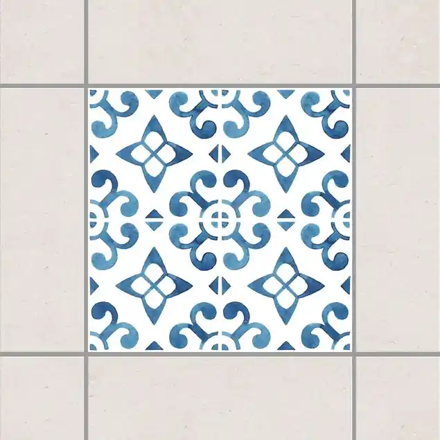 Heißes Angebot Blau Weiß Muster Serie No.5 Fliesenaufkleber