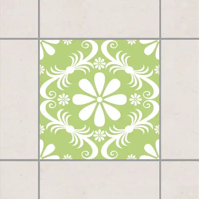 Wochenendangebot Blumendesign Spring Green Grün Fliesenaufkleber
