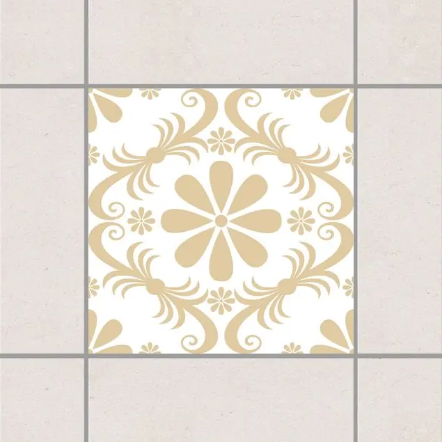 Blumendesign White Light Brown Braun Fliesenaufkleber Garantierte Lieferung