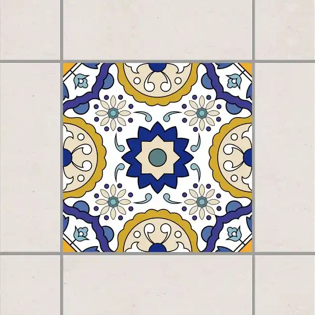 Portugiesischer Fliesenspiegel aus 4 Azulejo Fliesen Fliesenaufkleber Kostenfreie Lieferung