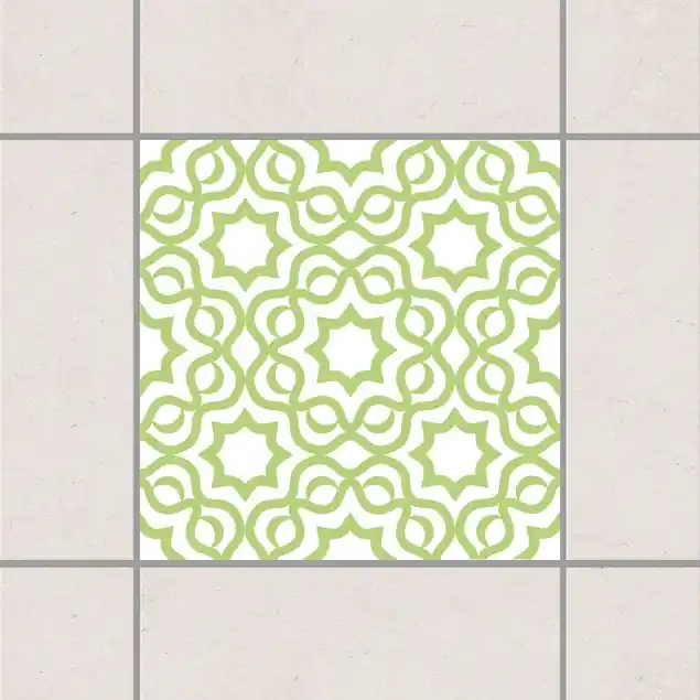 Wochenendangebot Islamic White Spring Green Grün                               Fliesenaufkleber