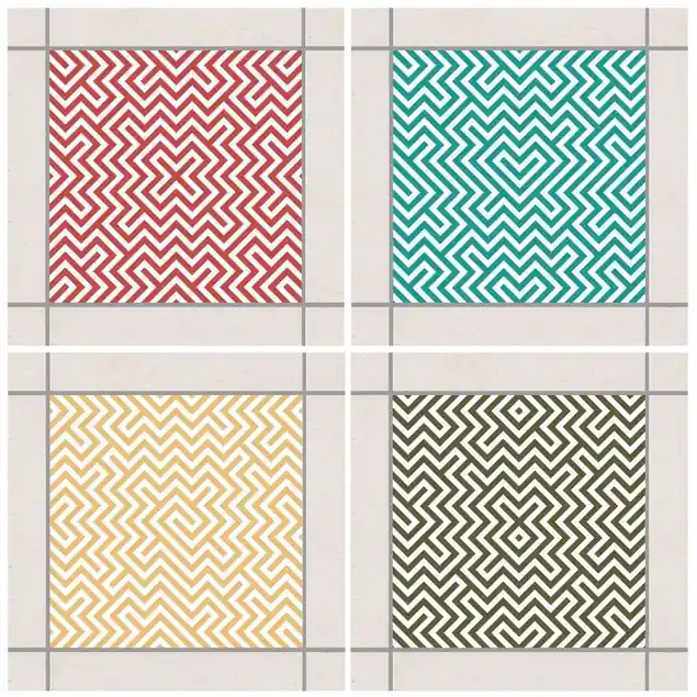 Geometrisches Design Farbset Fliesenaufkleber Geprüft