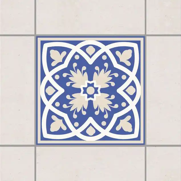 Wochenendangebot Portugiesisches Fliesenmuster blau                               Fliesenaufkleber