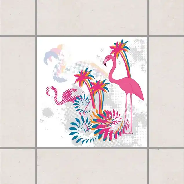 Wochenendangebot Tanz der Flamingos Fliesenaufkleber