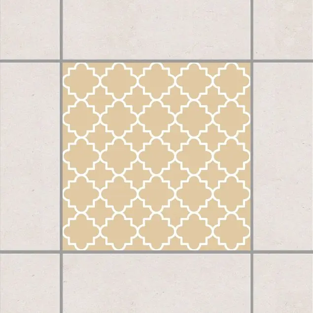 Günstig Traditional Quatrefoil Light Brown Braun Fliesenaufkleber