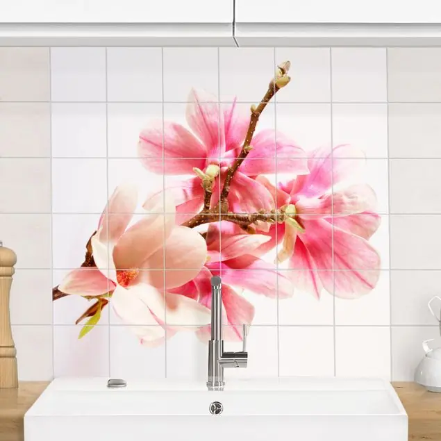 Abverkauf Magnolienblüten                               Fliesenbild - Quadrat