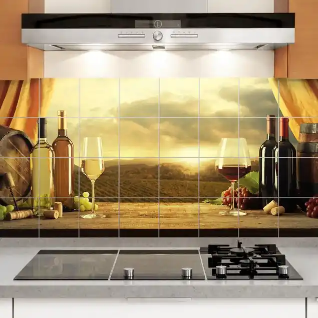 Abverkauf Wein mit Ausblick                               Fliesenbild - Querformat