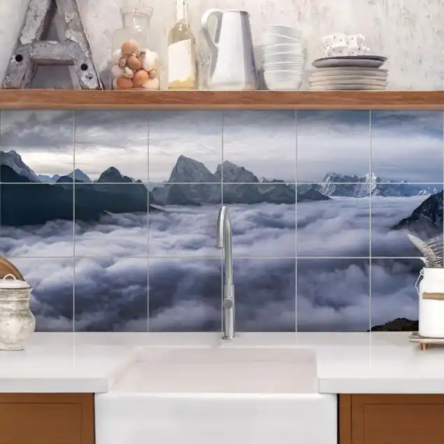 Wolkenmeer im Himalaya Fliesenbild - Querformat Sonderangebot